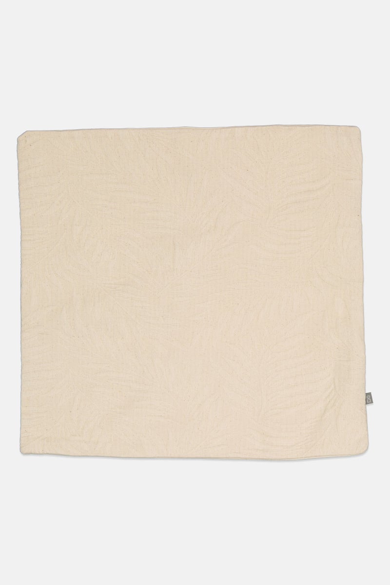 Muy Mucho Embroidered Cushion Cover, Beige  - Image 1
