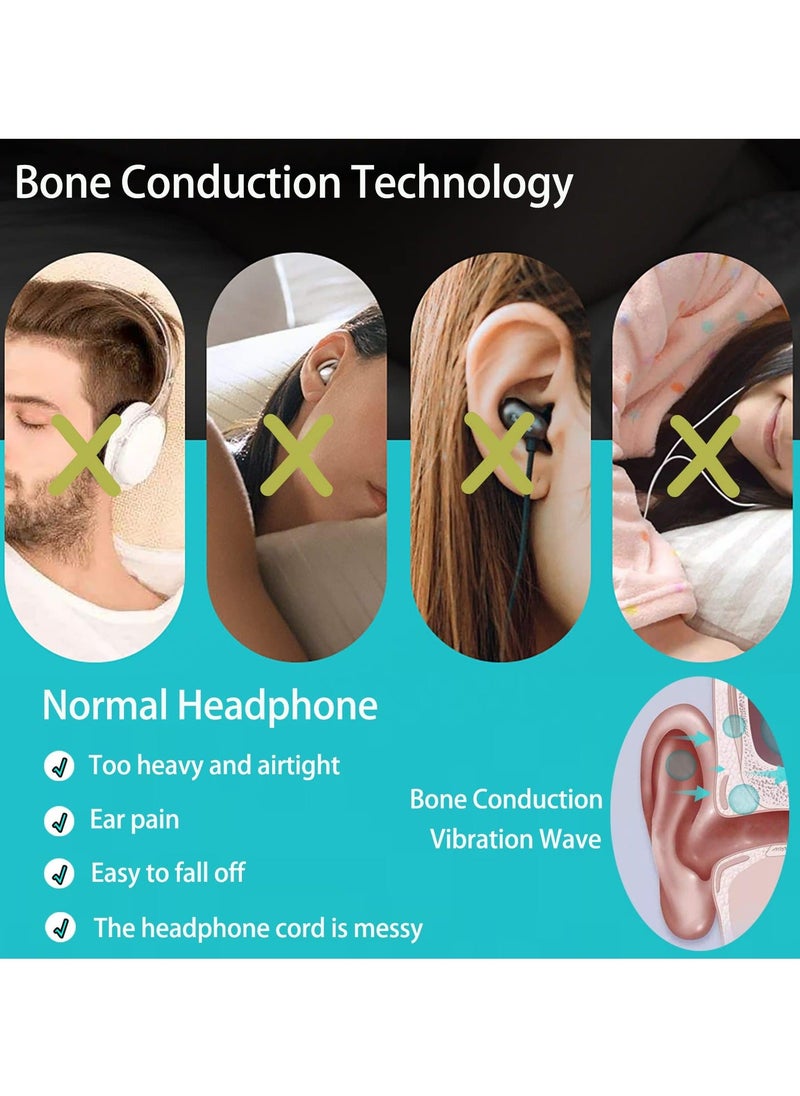 Generic - Pillow Speaker Bone Conduction Stereo Bluetooth Wireless Music Sleep Headphones Insomnia White Noise Machine for Side Sleepers Adults and Baby Compatible with iOS/Android/Windows (White) - Image 1
