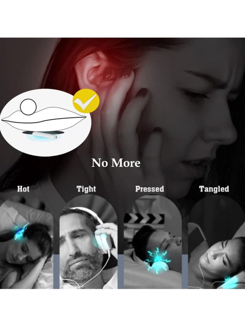 Generic - Pillow Speaker Bone Conduction Stereo Bluetooth Wireless Music Sleep Headphones Insomnia White Noise Machine for Side Sleepers Adults and Baby Compatible with iOS/Android/Windows (White) - Image 1