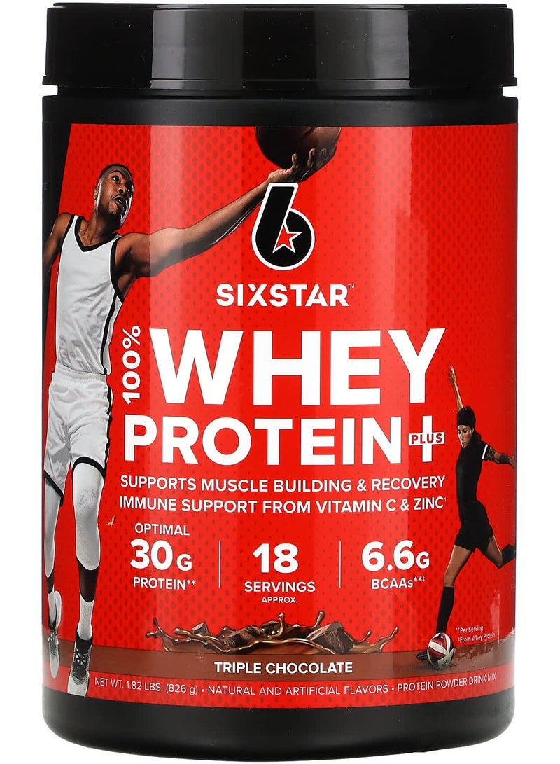 100% بروتين مصل اللبن بلس، شوكولاتة ثلاثية، 1.82 رطل (826 جرام)