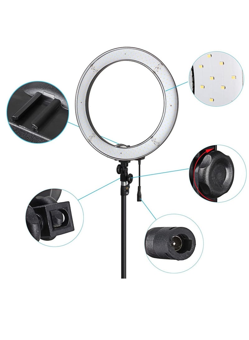 EACHSHOT ES240 Kit {Including Light, Stand, Phone Clamp, Tripod }240 LED 18" Stepless Adjustable Ring Light Camera Photo/Video Portrait - Image 2