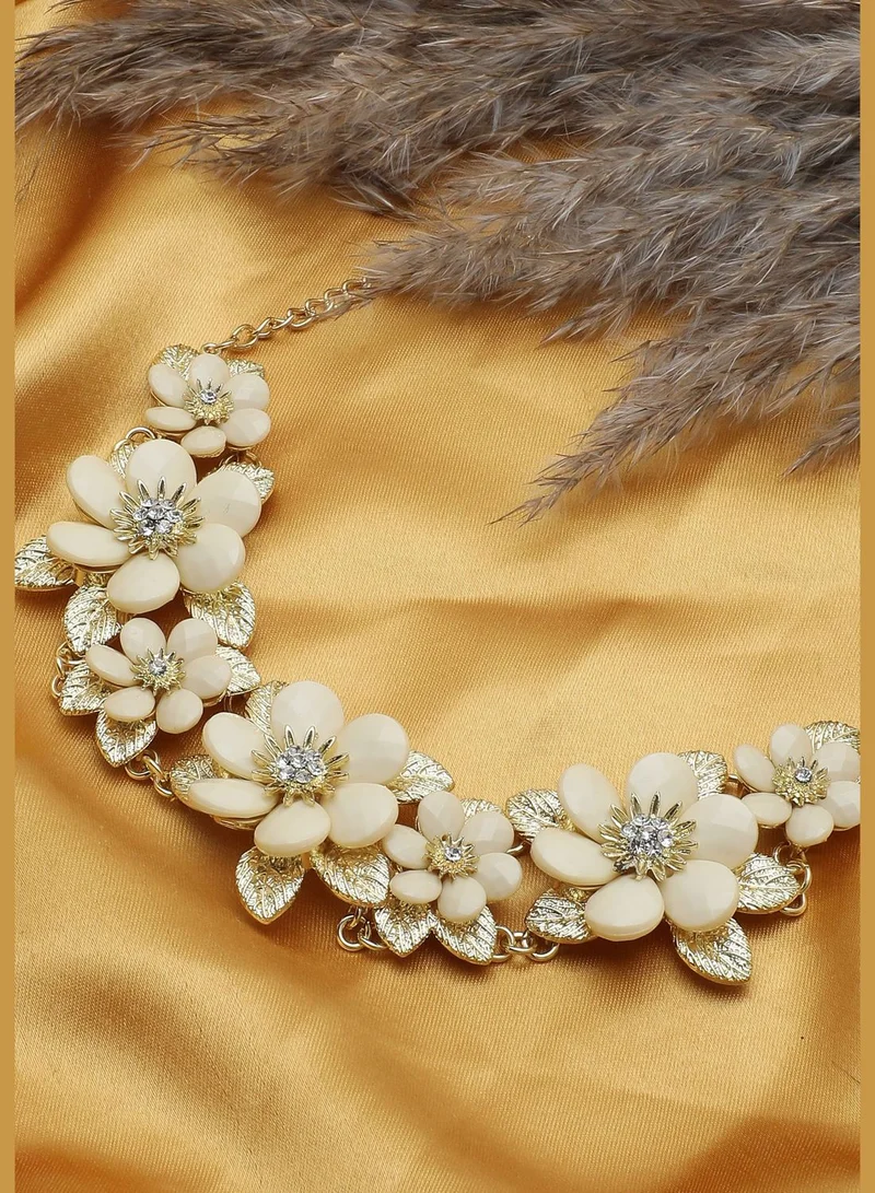 SOHI Gold Plated Designer Necklace