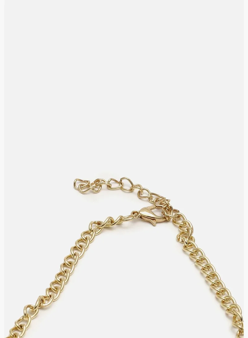 SOHI Gold Plated Designer Necklace