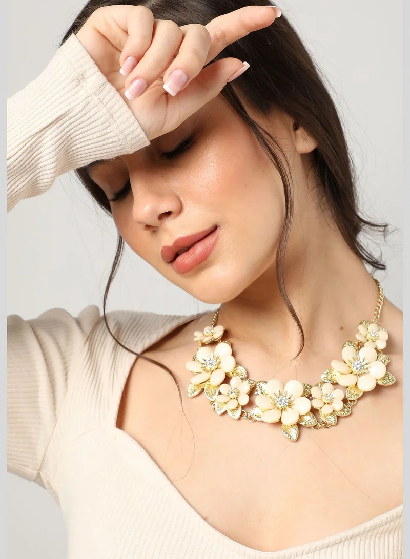 SOHI Gold Plated Designer Necklace