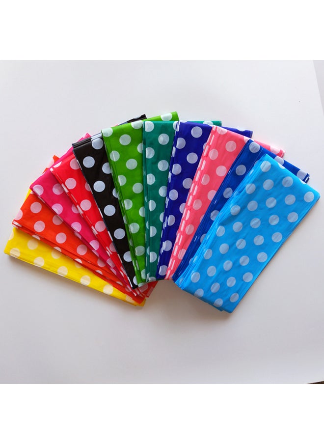 Generic Disposable Party Tablecloth PE Plastic Cloth Birthday Dessert Table Printing Dot Rectangular Tablecloth 137*274cm-Color:Orange White Dot-Specifications:137*274  - Image 3