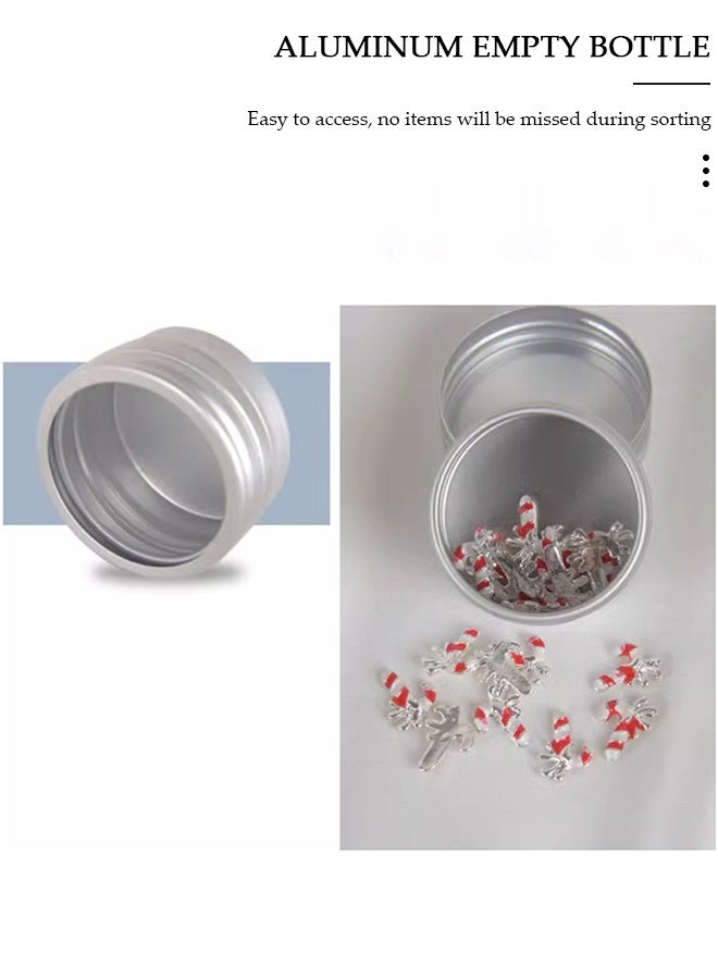 DUNISO 20Pcs  Aluminum Tin Jar with Clear Top Screw Lid Empty Round Beads Nail Diamond Accessories Storage Packaging Jar Mini Tin Container Organizer for Cosmetic Sample Small Jewelry DIY Craft Supplies - Image 3