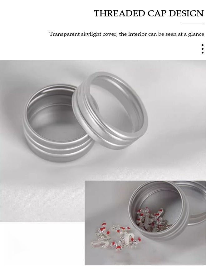 DUNISO 20Pcs  Aluminum Tin Jar with Clear Top Screw Lid Empty Round Beads Nail Diamond Accessories Storage Packaging Jar Mini Tin Container Organizer for Cosmetic Sample Small Jewelry DIY Craft Supplies - Image 4