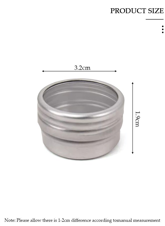 DUNISO 20Pcs  Aluminum Tin Jar with Clear Top Screw Lid Empty Round Beads Nail Diamond Accessories Storage Packaging Jar Mini Tin Container Organizer for Cosmetic Sample Small Jewelry DIY Craft Supplies - Image 2
