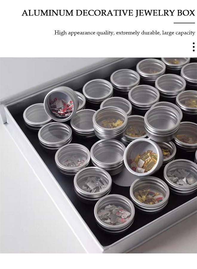 DUNISO 20Pcs  Aluminum Tin Jar with Clear Top Screw Lid Empty Round Beads Nail Diamond Accessories Storage Packaging Jar Mini Tin Container Organizer for Cosmetic Sample Small Jewelry DIY Craft Supplies - Image 5