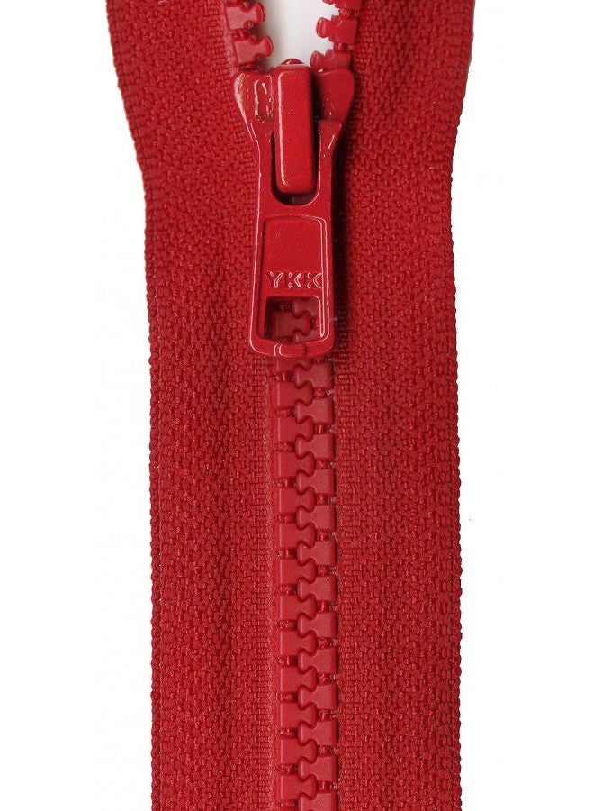 YKK Vislon 1-Way Separating Zipper, 28", Apple Red