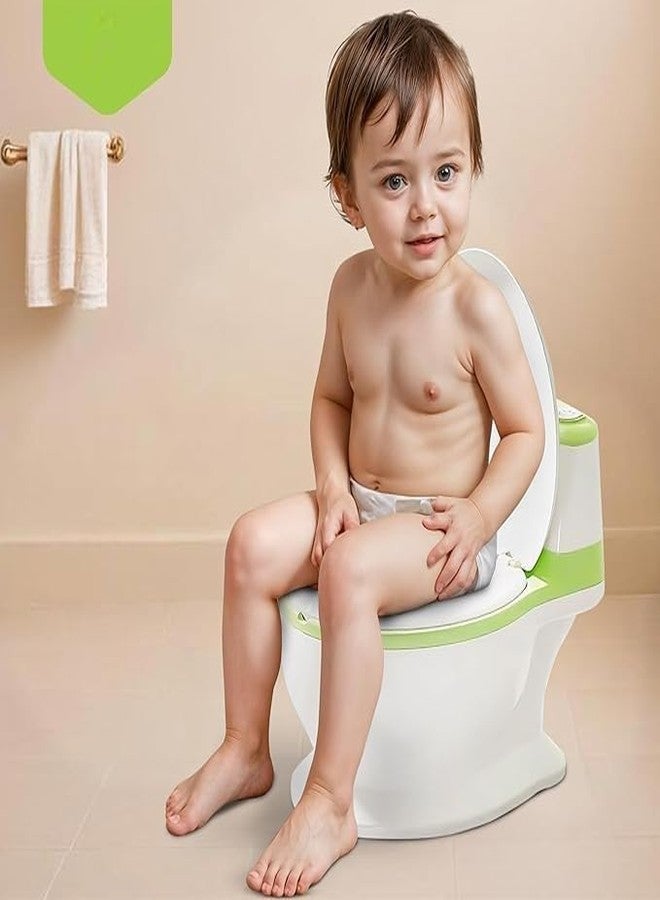 Nabhya Musical Premium Realistic Baby Commode Western Toilet Training Potty Seat With Soft Cushion & Removable Toilet Pot & Paper Dispenser Box Potty Seat (For 6 Month To 4 Year) (Green) - Image 4