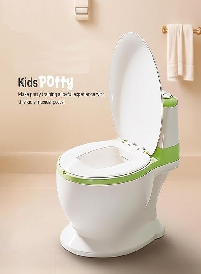 Nabhya Musical Premium Realistic Baby Commode Western Toilet Training Potty Seat With Soft Cushion & Removable Toilet Pot & Paper Dispenser Box Potty Seat (For 6 Month To 4 Year) (Green) - Image 5