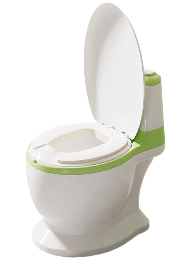 Nabhya Musical Premium Realistic Baby Commode Western Toilet Training Potty Seat With Soft Cushion & Removable Toilet Pot & Paper Dispenser Box Potty Seat (For 6 Month To 4 Year) (Green) - Image 1