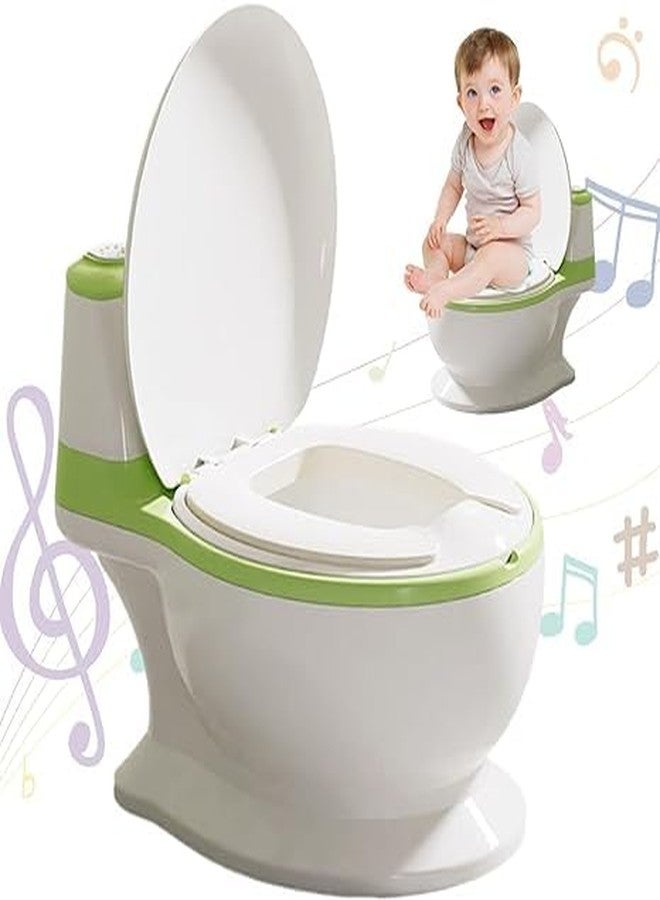 Nabhya Musical Premium Realistic Baby Commode Western Toilet Training Potty Seat With Soft Cushion & Removable Toilet Pot & Paper Dispenser Box Potty Seat (For 6 Month To 4 Year) (Green) - Image 2