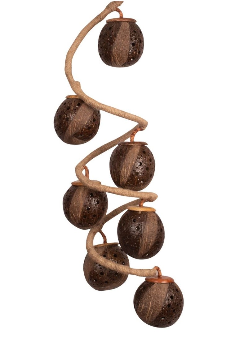 N & H 7 Balls Polka Dots Design Coconut Shell Ceiling Lights  - Image 4
