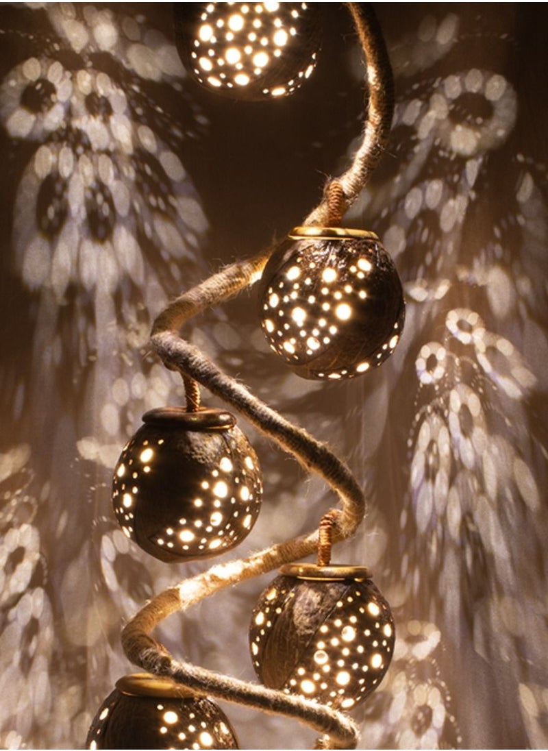 N & H 7 Balls Polka Dots Design Coconut Shell Ceiling Lights  - Image 2