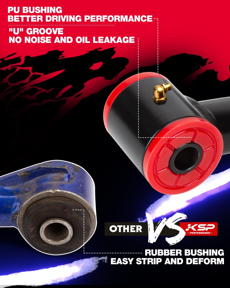 KSP PERFORMANCE ذراع التحكم العلوي KSP مناسب لسيرا سيلفرادو 1500، مناسب لرفع 2-4" لعام 2007-2018 سيلفرادو سيرا 6-لوج 2WD/4WD، ذراع فولاذي وألمنيوم مطبوع OE، المرحلة 2.0. - Image 4