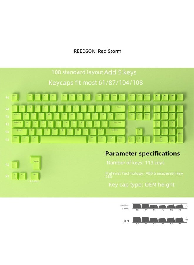 Abs Transparent Keycaps Black White Bicolor Closed Key Mechanical Keyboard Computer Accessories Digital-Color:ABS White (bag)  - Image 2
