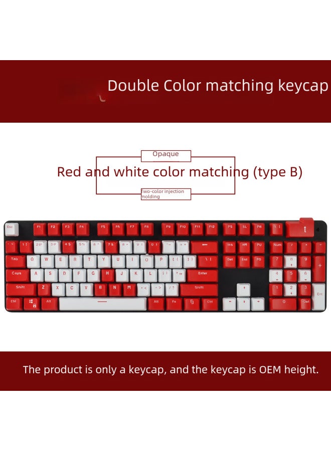 Abs Transparent Keycaps Black White Bicolor Closed Key Mechanical Keyboard Computer Accessories Digital-Color:ABS White (bag)  - Image 3