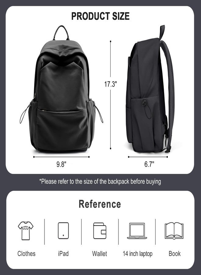 coofay School Backpack Casual Daypack Black Bookbag…, Black, Rucksack Backpacks - Image 4