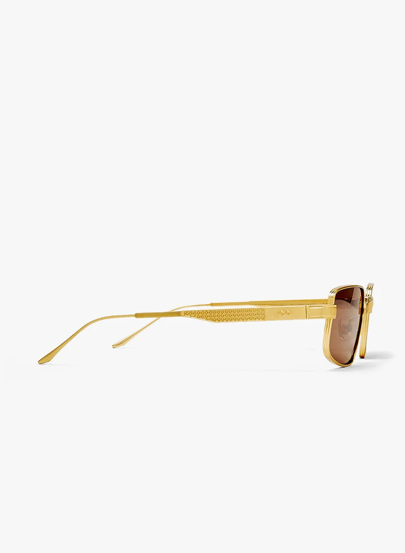 KAREN WAZEN Leo Rectangle Sunglasses