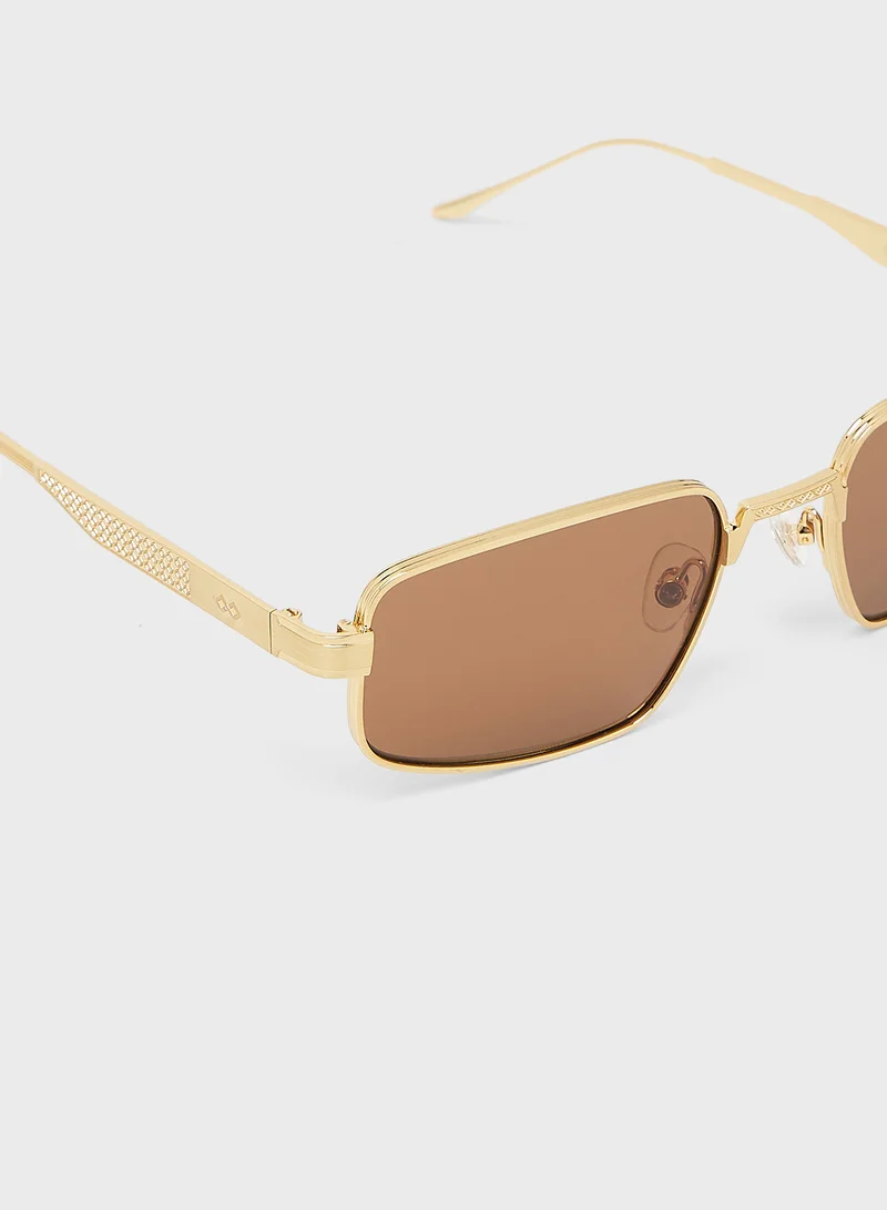 KAREN WAZEN Leo Rectangle Sunglasses