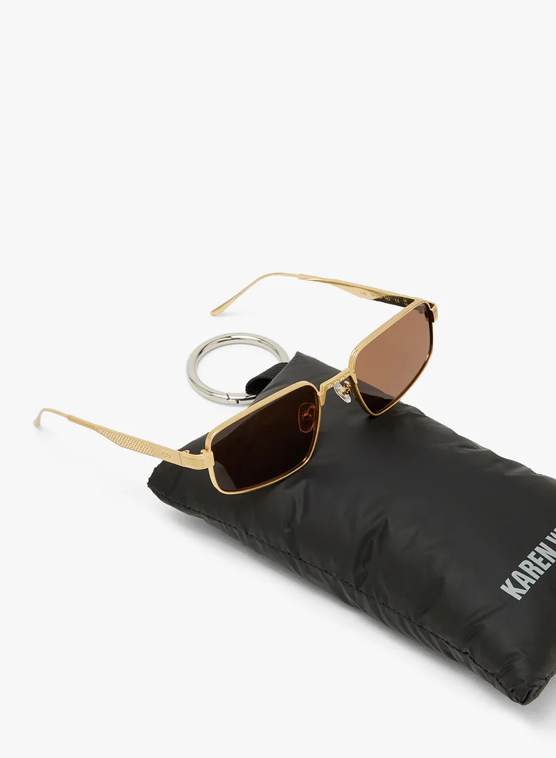 KAREN WAZEN Leo Rectangle Sunglasses