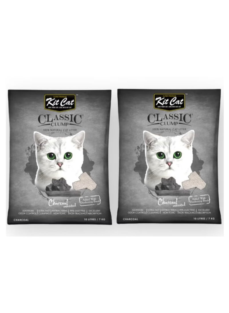 كيت كات رمل كلاسيك للقطط بدون رائحة 10لتر قطعتان