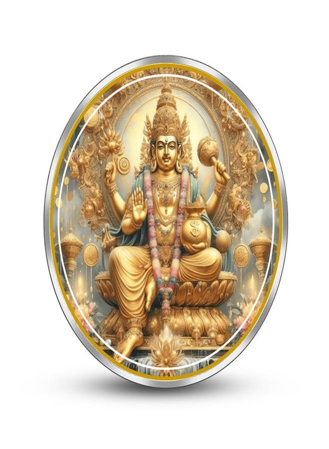 Silviya BIS Hallmarked Kuber Ji 999 Pure Silver Coin | Puja & Diwali | 10 Gm | Wealth & Prosperity | Round | Home & Office Pooja | Gift - Image 2