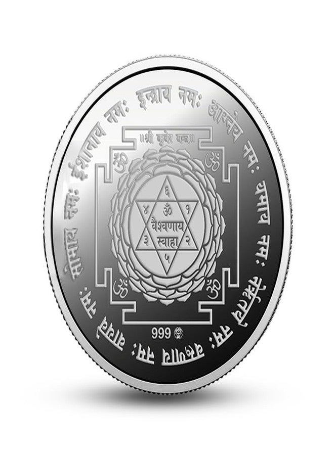 Silviya BIS Hallmarked Kuber Ji 999 Pure Silver Coin | Puja & Diwali | 10 Gm | Wealth & Prosperity | Round | Home & Office Pooja | Gift - Image 3