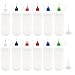 MYYZMY 12 Pcs Precision Tip Applicator Bottles,  120ml /4 Ounce Needle Tip Bottle, with 2 Funnel, Multicolor Lids - Image 2