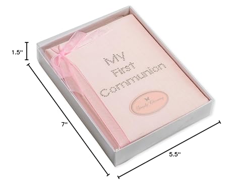 Simply Charming My First Communion Pink Silk 4x6 Photo Album with Bow - Image 4