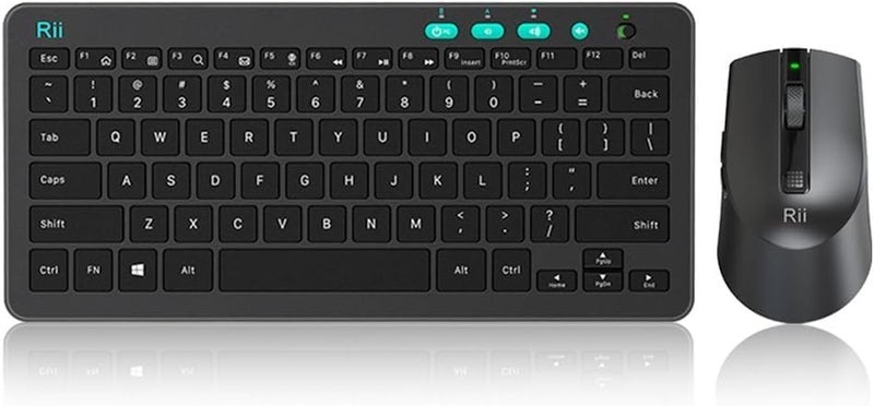Rii RKM709 2.4 Gigahertz Ultra-Slim Wireless Keyboard and Mouse Combo, Multimedia Office Keyboard for PC, Laptop and Desktop,Business Office(Black)-New - Image 1