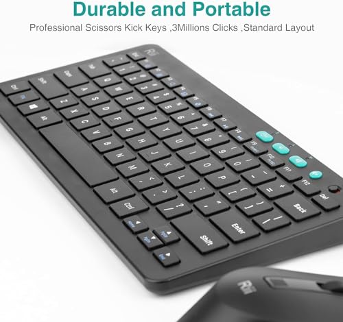 Rii RKM709 2.4 Gigahertz Ultra-Slim Wireless Keyboard and Mouse Combo, Multimedia Office Keyboard for PC, Laptop and Desktop,Business Office(Black)-New - Image 4