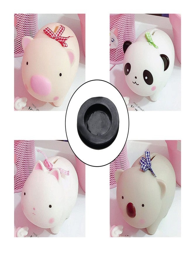Maxmoral 10pcs Piggy Bank Closure Plug Round Piggy Bank Stopper Cover Black Rubber Money Saving Box Plug 1.45" Outer Diameter - Image 4
