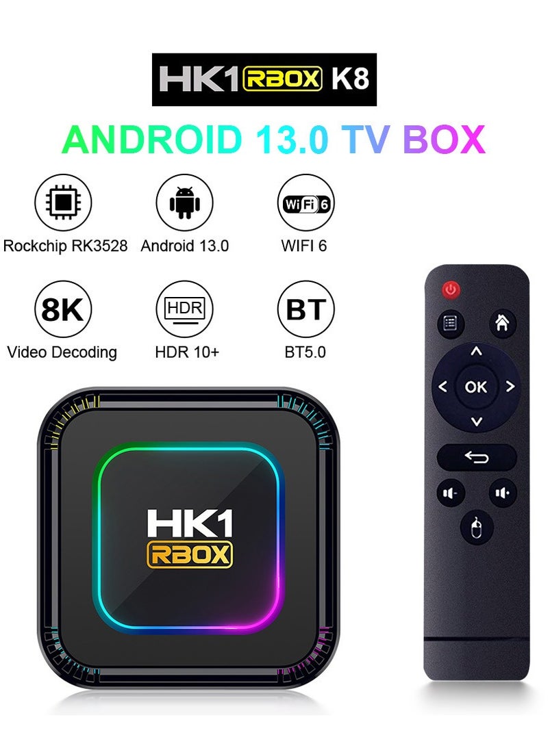 HK - Smart Android 13.0 TV Box 13.0 Support 2.4G/5.8G Wifi6 1000M Ethernet LAN Bluetooth 5.0 3D/8K Set Top TV Box - Image 1