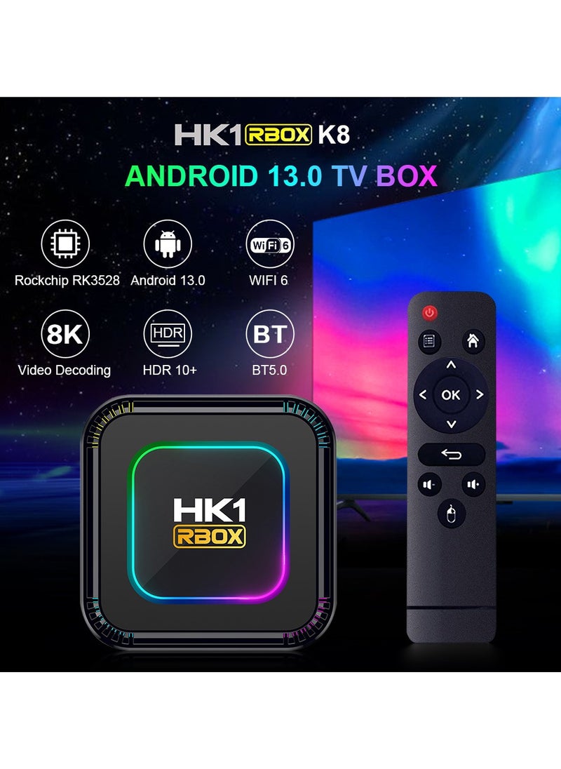 HK - Smart Android 13.0 TV Box 13.0 Support 2.4G/5.8G Wifi6 1000M Ethernet LAN Bluetooth 5.0 3D/8K Set Top TV Box - Image 1
