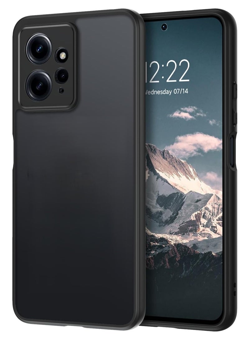 جراب حمايه اسود مط غير لامع ومقاوم للصدمات متوافق مع Redmi Note 12 4G (أسود)