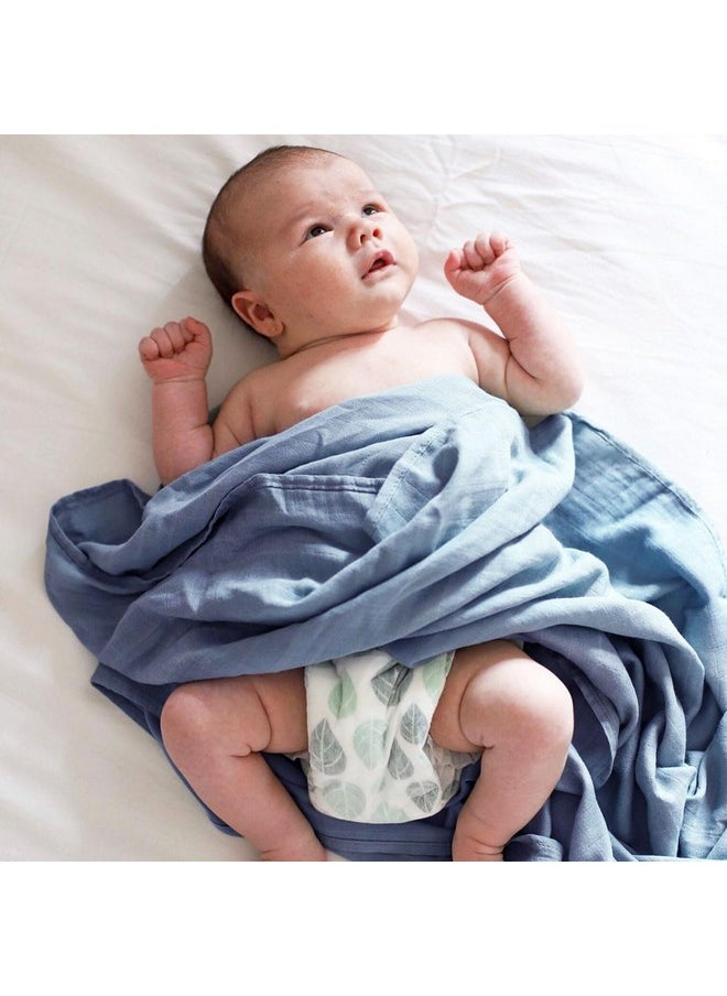 LifeTree Muslin Swaddle Blankets Neutral, Baby Swaddling Wrap Nursery Receiving Blanket For Boys & Girls, Soft 70% Viscose From Bamboo And 30% Cotton, Large 47 X 47 Inches, Sea Turtle & Solid Colors  - Image 4