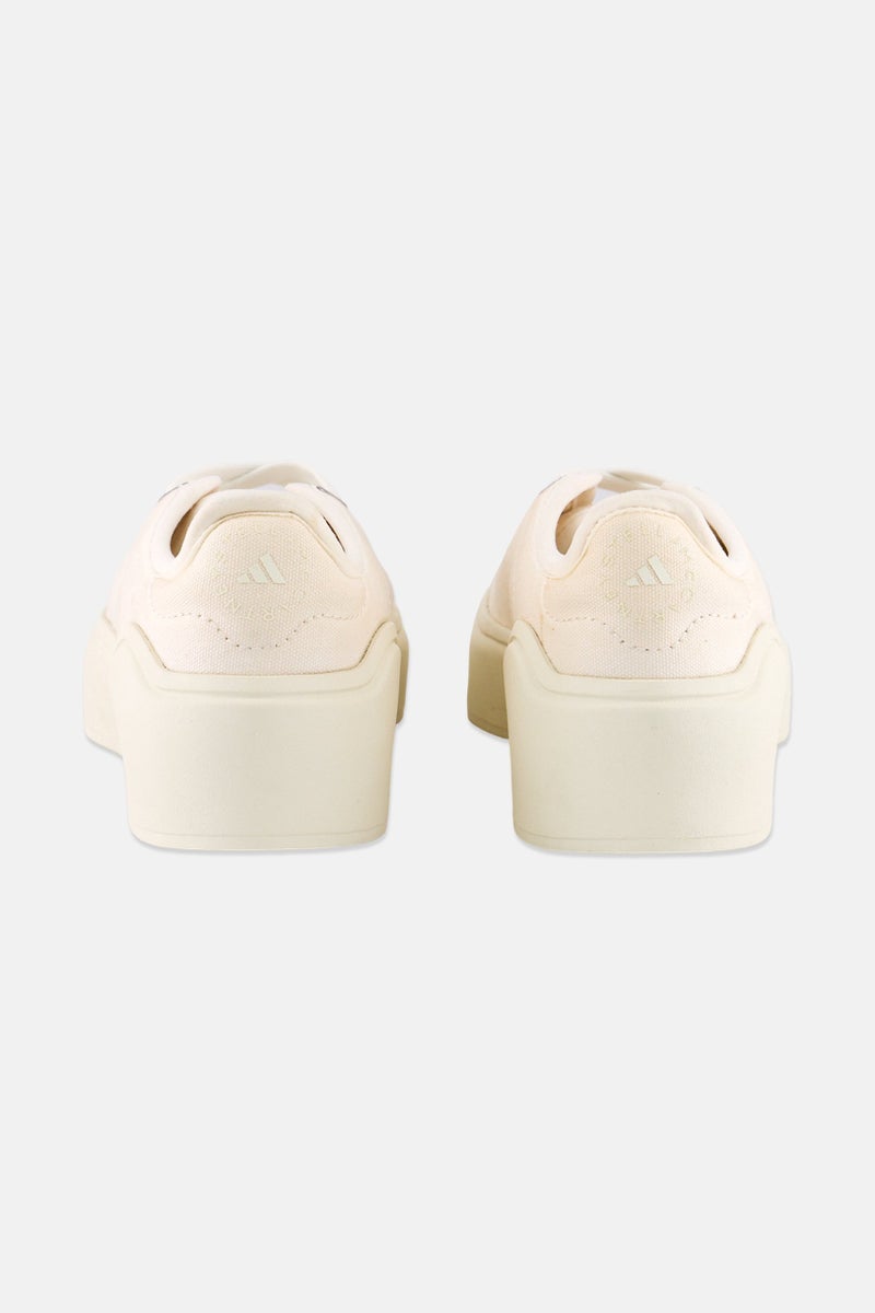 Adidas Adidas by Stella McCartney Kids Girl aSMC Court Cotton Lace Up Outdoor Shoes, Off White - Image 4