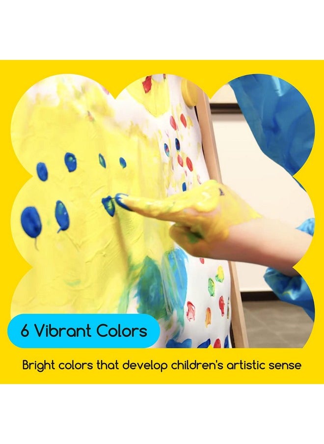 MEEDEN - Finger Paints For Kids, Washable Kids Finger Paint Non Toxic Finger Painting Set For Toddlers 3+ Age Art Painting Supplies Gift For Baby Hand Painting Diy Crafts, 6 Colors, 60Ml/Tube - Image 1
