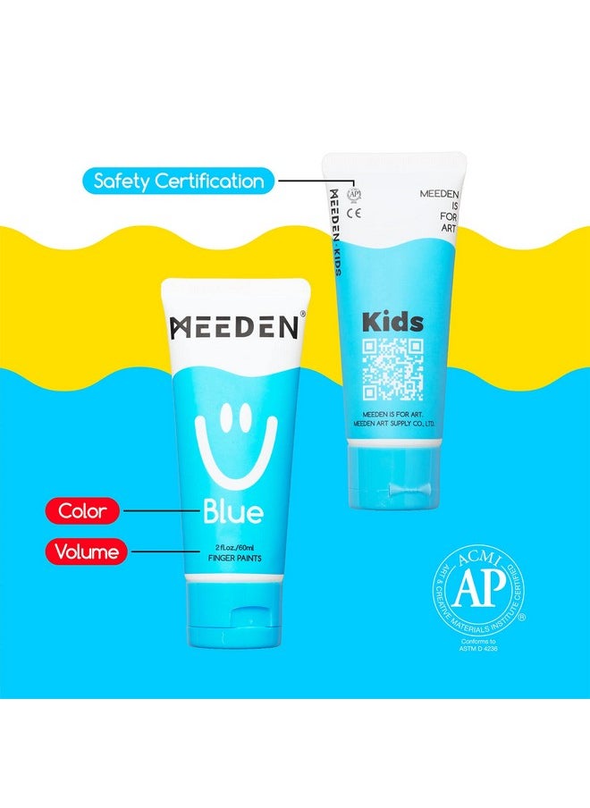 MEEDEN - Finger Paints For Kids, Washable Kids Finger Paint Non Toxic Finger Painting Set For Toddlers 3+ Age Art Painting Supplies Gift For Baby Hand Painting Diy Crafts, 6 Colors, 60Ml/Tube - Image 1