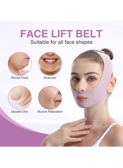 BTFMEI V Line Lifting Mask Strap, Double Chin Reducer, Reusable V Chin up Mask, Face Lifting Belt V Shaped for Women (Purple)  - Image 5