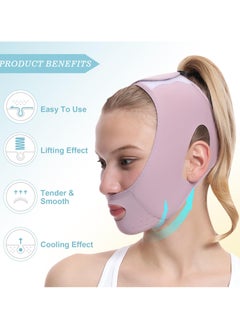 BTFMEI V Line Lifting Mask Strap, Double Chin Reducer, Reusable V Chin up Mask, Face Lifting Belt V Shaped for Women (Purple)  - Image 3