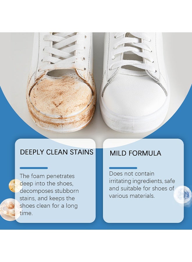 Jakehoe Foam Shoe Cleaner For White Shoes, Non-washing Decontamination And Whitening Of Sports Shoe Sneakers White Shoes Microfiber Shoe And Cloth Shoes Cleaning, Sneaker Cleaner Foam With Brush & Towel, 100ml - Image 3