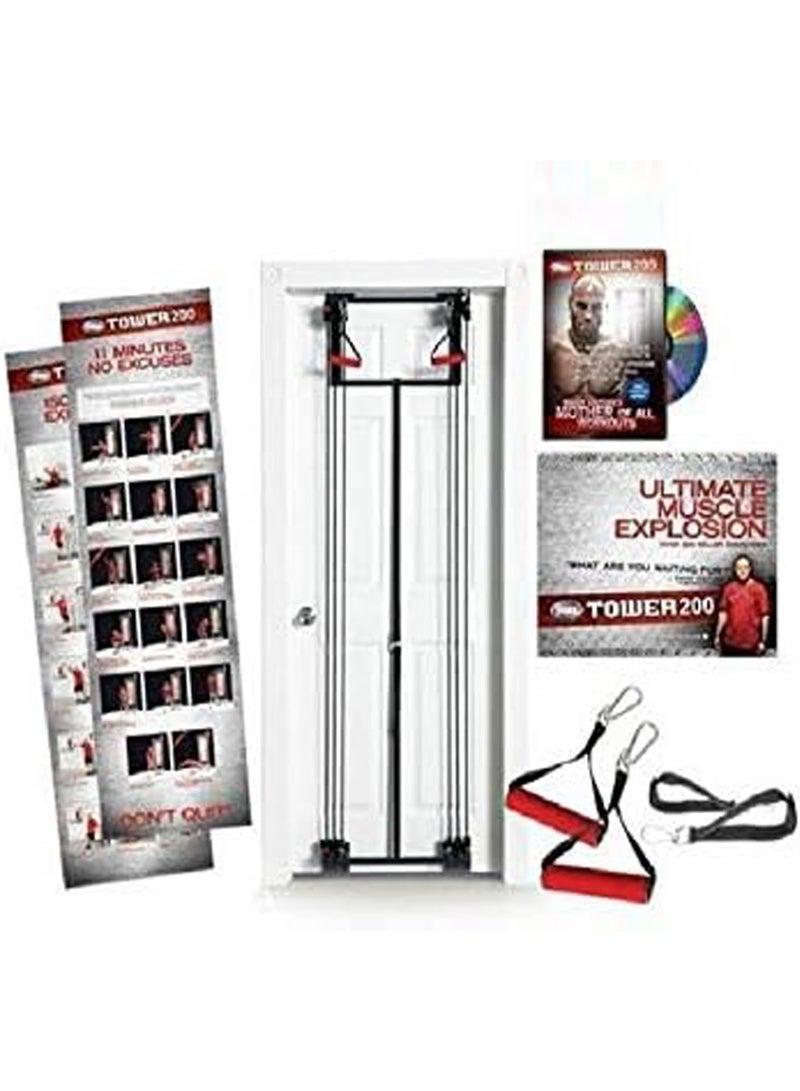 Sky Land Tower 200 Door Gym | 95KG Adjustable Resistance | 200+ Home Exercises | Strength Training Kit | Full Body Workout | Easy No-Screw Door Installation | Heavy-Duty Frame | Home & Gym EM-1816 - Image 3