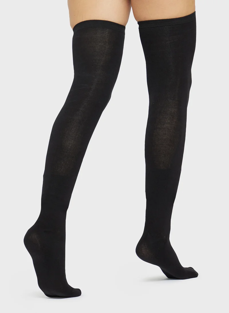 Ginger Thigh High Solid Socks