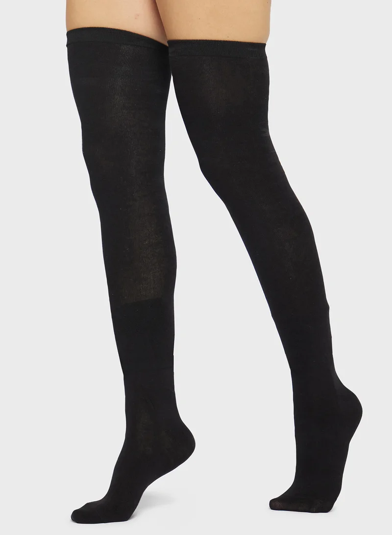 Ginger Thigh High Solid Socks