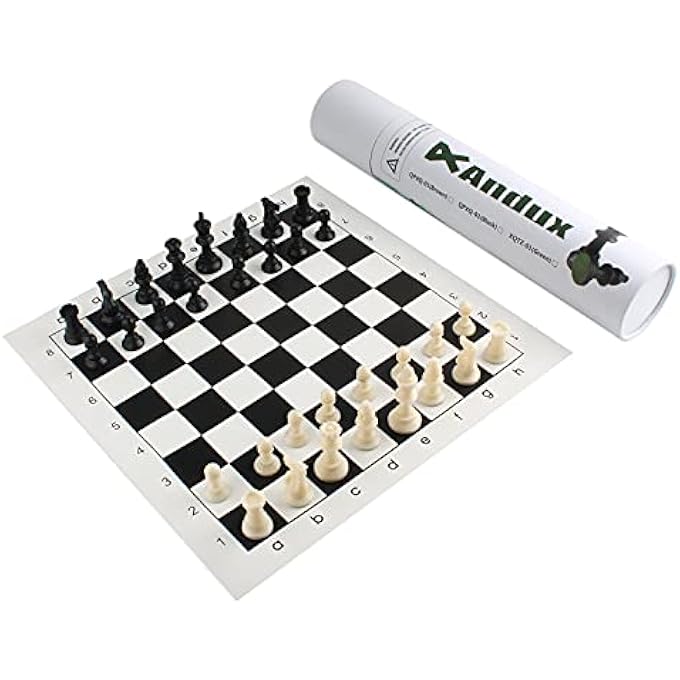 أندوكس طقم ألعاب شطرنج قطع شطرنج ولوح قابل للطي QPXQ01 أسود 35x35سم - Image 1