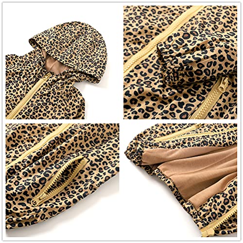 WELAKEN Leopard Kids' & Toddler Rain Jacket II Little Girls' Waterproof Jacket - Image 4